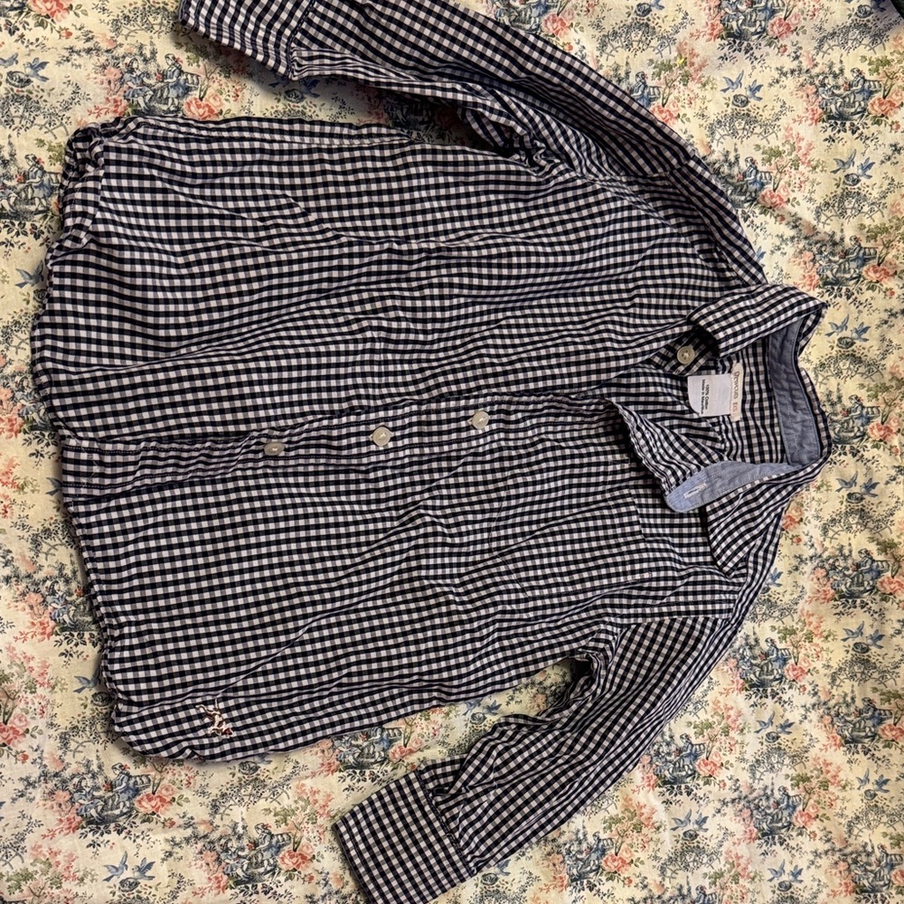 and White Checkered Button-Up Shirt